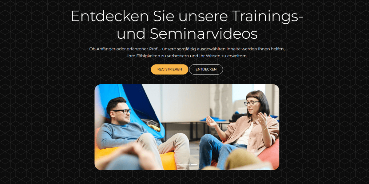 Trainings- und Seminarvideos Website - Screenshot